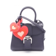 【二手】Delvaux Brillant Mini 兩用手提包 AA0406 海軍藍/RED/米色 皮革 Brillant Mini 愛心圖案 女士二手 A