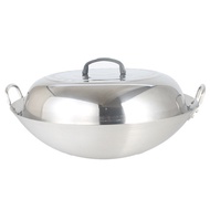 Wok      double ear stainless steel wok