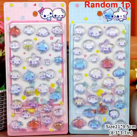ちいかわ Cartoon 3D Relief Crystal Sticker Cute DIY Laptop Phone Case Sticker Hand Account Stationery St