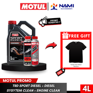 *PROMO PAKET MOTUL 1 TRD DIESEL (4L) + 1 ENGINE CLEAN + 1 DIESEL SYSTEM* Gratis kaos Motul - Origina