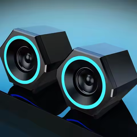 PC Speakers,USB Wired Subwoofer Speakers, Computer PC Speakers Laptop Desktop Small Audio Speaker,US