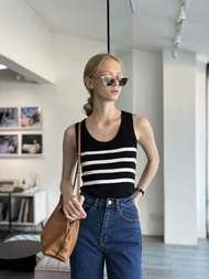 GREYSCALE T96 - Stripe knit tank top (3 colors) *ทรงหลวม-ผ้าบางนุ่ม-ยืดได้เยอะมาก* มีไซส์XS มาเพิ่มค