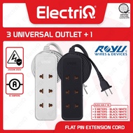 Electriq | Royu 3 Universal + 1 Flat Pin Extension Cord (3M | 4M | 6M | 9M Extension) REDEC114