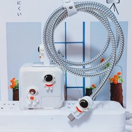 Ốp Lưng Bảo Vệ Sạc Apple 30W Macbook Air/Pro Dây Dữ Liệu 35W Ống Kép Dây Quấn Chống Gãy Phụ Kiện Kỹ 