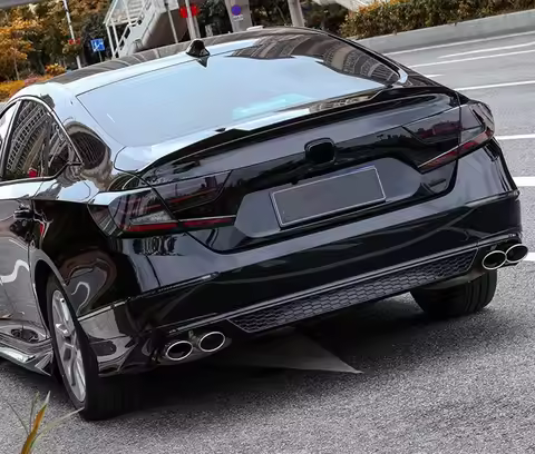 YOFER Gloss Black Rear Bumper Diffuser Lip Tail Boot Splitter Spoiler Guard Protector For Honda Acco