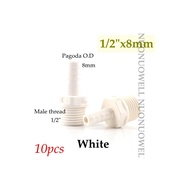 【Lyra123】 10Pcs 1 / 2 &3 / 4 x 8-16mm PVC Male Thread Pagoda Connector Adapt to Water Hose