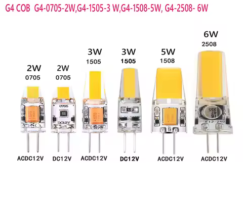 G4 COB Sapphire 0705 1505 1508 2508 1.5W 4W 5w 6W ACDC12V -24V LED Replace Halogen SpotlightSilicone