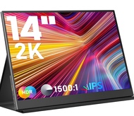 Portable Monitor 14inch 2K Laptop Monitor USB C HDMI Gaming Ultra-Slim IPS Display Smart Cover & Spe