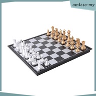 [AmlesoMY] Magnetic Chess Set,  Chess Set Chess Checkers  Folding Chess Board for Adults