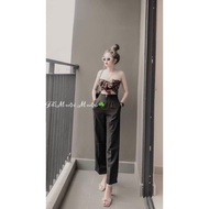 Ms:QKN16 _ Kim Ngan big size zipper straight-leg pants 50kg to 100kg (M/L/XL/XXL)