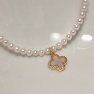 四葉草 天然淡水BABY珍珠 白貝母 是25銀14注金 項鏈