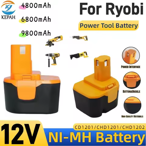 for Ryobi Ni-MH Replacement Battery 12V 4.8/6.8/9.8/12.8Ah 1400652 BID1211 B-8286 BPT1025 RY-1204 CT