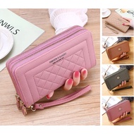 Aldawaar Dompet Panjang Pemegang Kad Lelaki ( Double Zip Fashion & Classic Lady Woman Purse Wallet )