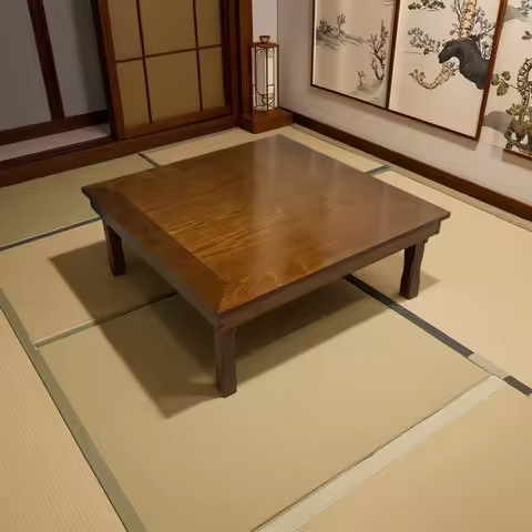 Korean Low Table Folding Legs Square 80x80cm Asian Luxury Antique Home Furniture Floor Table for Din
