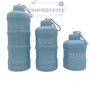 CHIHIRO1X3EE 1/2/3-layer Protein Powder Box, Plastic with Mountaineering Buckle Funnel Fitness Suppl