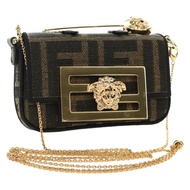 FENDI FENDACE Nano Baguette 鏈條肩包 黑色 棕色 正品 190223SAM