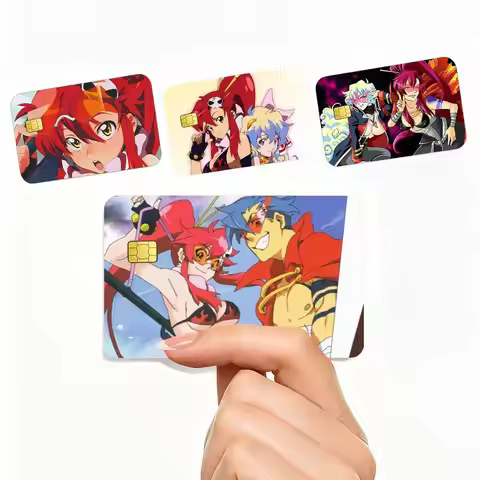 CUTE G-Gurren Lagann Yoko Littner 4pcs 1Set Card Stickers Small Waterproof Chip 4PCS Card Sticker An