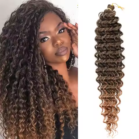 20 inch Ocean Wave Crochet Hair 1Packs Deep Ripple Braiding Crochet Hair Synthetic Hair Extensions (