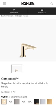 KOHLER K-73050T-7-AFก๊อกผสมอ่างล้างหน้า รุ่น Composed