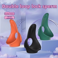 Reusable Soft Silicone Penis Lock Ring for Delayed Sexual Intercourse Enhanced Erection and Ejaculation Long-lasting Sex Toy Men's Three Hole Lock Ring