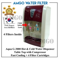 AMGO G-3000 Hot & Cold Table Top Water Dispenser With 4 Water Filter Cartridge