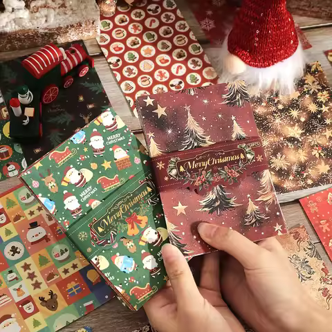 50 sheets of vintage Christmas elements material paper,with different patterns,DIY scrapbook greetin