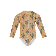 ชุดว่ายน้ำแขนยาวเด็กวัยหัดเดินมีซิปชุดว่ายน้ำ Rashguard UPF50 + ป้องกันแสงแดด