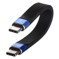 Short USB C Cable, 0.45ft Thunderbolt 4/3 USB 4/3.1 Gen2 Cable with 40Gbps Data Transfer & 100W Char