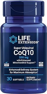 Life Extension Super Ubiquinol CoQ10 200mg with Enhanced Mitochondrial Support – For Heart Health &amp; Anti-Aging - Cholesterol &amp; Energy Management Supplement – Gluten-Free, Non-GMO – 30 Softgels