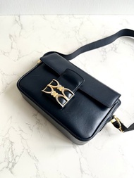 稀有中古包 Celine黑金雙凱旋門盒子 單肩包 側背包 古董包 二手