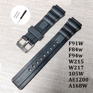 Soft PVC Black Watch Band 18mm 20mm for Casio F91W F84w F94w W215 W217 105W AE1200 A168W Electronic 