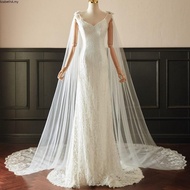 3*3M Cathedral Wedding Cape Veil Sequined Lace Shawl Bridal Shoulder Veils Tulle Long Cape Cloak Wed