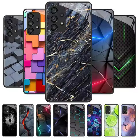 For Samsung Galaxy A52 A52S A53 Case Cover Tempered Glass Case Hard Coque Bumper For Samsung A33 A73