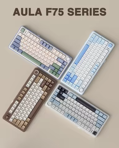 AULA F75 Gaming Mechanical Keyboard Customized 75% Layout Side-engraving Gasket Mounted RGB 80keys P