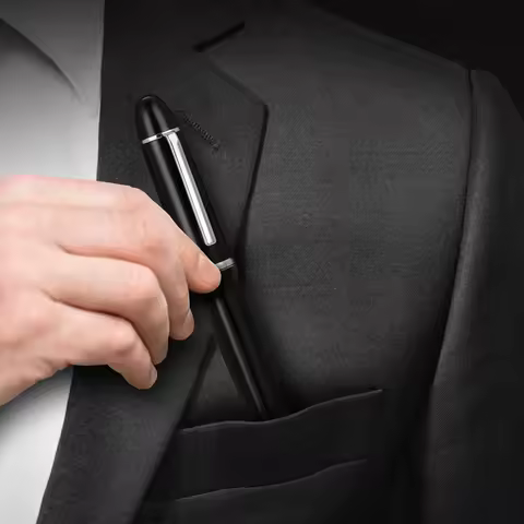 JinHao X159 Acrylic Black Fountain Pen Metal Clip Extended Fine Nib F 0.5mm