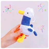 Super cute cheering duck pendant, creative ugly-cute struggling duck keychain bag decoration plush t
