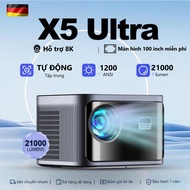 【 1920P 8K HD】 FINTEX LT5 Ultra 8K 1500 ANSI 25000Lumens AutoFocus Projector 2 + 32G Bộ nhớ Android