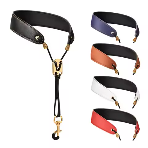 Leather Saxophone Strap Saxophone Lanyard Neck Strap Protection Neck For Soprano Tenor Alto Baritone