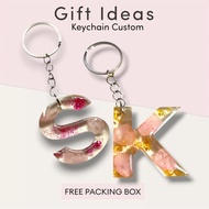 Hydrapink Flower Transparent Resinart Letter Keychain - Decoration l Key l Resin l Souvenir l Bag l 