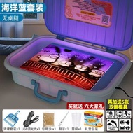 女孩生日禮物10歲十8女童9小學生7玩具6兒童節12沙畫箱實用的六一高配款-海洋藍沙畫箱（無桌腿） 送視頻課程+範本