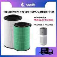 Replacement Compatible with Philips AC3033 AC3036 Air Purifier Philips FY3430 HEPA + Carbon Filter P