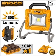 INGCO 20V LI-ION WORK LAMP 20W 1800 LUMENS 1X2.0AH CHARGER CWLI20258