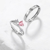 Couple Ring Men Women Fashion All-Match Pink Zircon Ring Ring Star Couple Ring I3I1