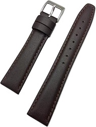 19mm Dark Brown Genuine Leather Watch Band | Comfortable Soft Elegantly Padded Replacement Wrist Str