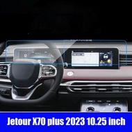 สำหรับ Jetour X70บวก2023 10.25นิ้ววิทยุติดรถยนต์ GPS นำทางกระจกเทมเปอร์ฟิล์มป้องกันระบบสาระบันเทิงรถยนต์อุปกรณ์เสริมหน้าจอ