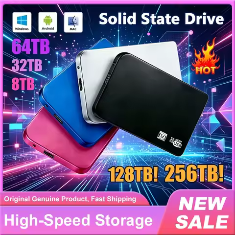 2026 New High-speed 4TB 8TB 16TB SSD Portable External Solid State Hard Drive USB3.0 Interface 128TB