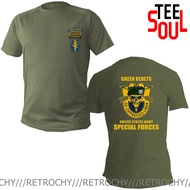 Fashion US Army Special Forces Airborne Commando Ranger Front &amp; Back Print T-shirt USA Military Green T Shirt Cool Tees XS-4XL-5XL-6XL