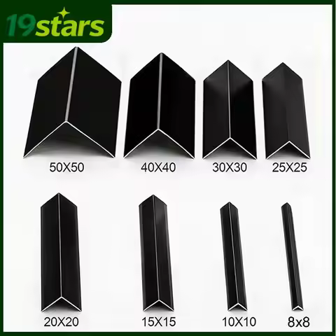 Black 6063 Aluminum Alloy L-shaped 5x5 8x8 12x12 30x30 50x50mm Thick 1 1.2 2 3mm Right Angle Aluminu