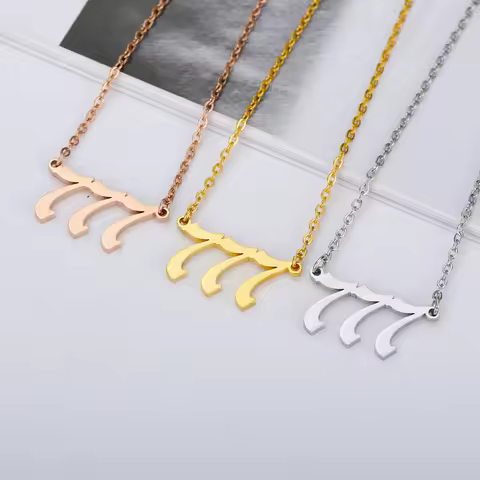 Stainless Steel Angel Number Necklace for Women Men 111 222 333 444 555 666 777 888 999 Necklace Cho