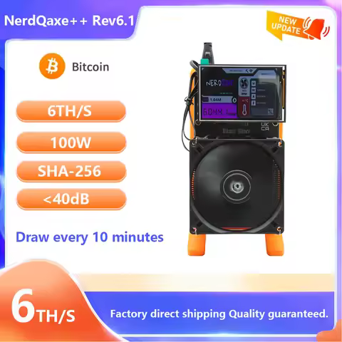 New Big Display Bitcoin Miner NerdQaxe++ Rev 6.1 6T Bitcoin Miner BM1370 ASIC Cry BTC Minerpto Minin